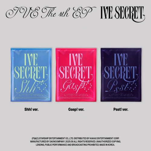 IVE - THE 4TH EP [IVE SECRET] (Shh! ver. / Gasp! ver. / Psst! ver.) (3types Random Ver.)随机发放